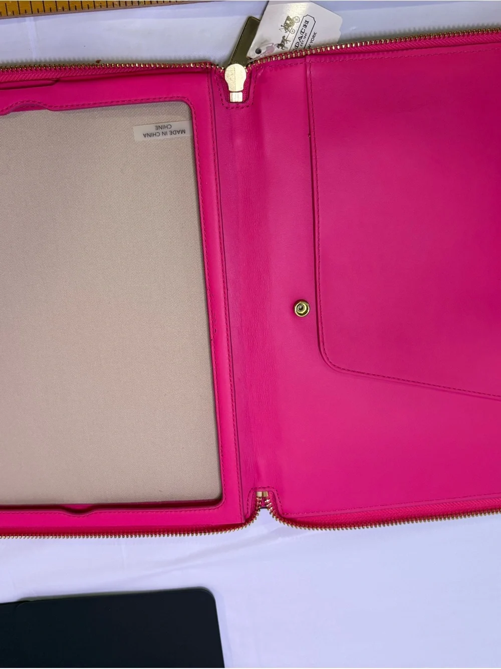 COACH Hot Pink Ziparound Tablet Folio